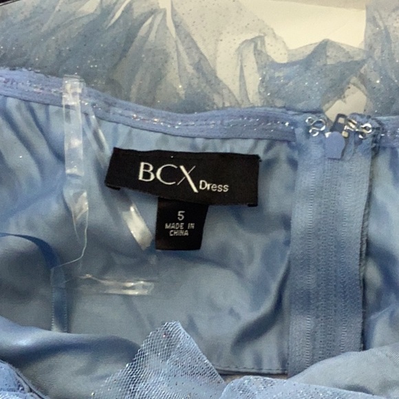 Juniors' Off-The-Shoulder Glitter Tulle Corset Gown - Picture 13 of 14